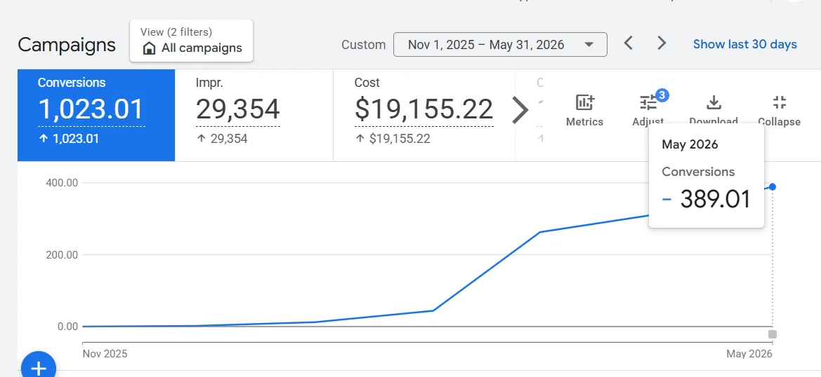 Google Ads account screenshot — Coastal Animal Rescue
